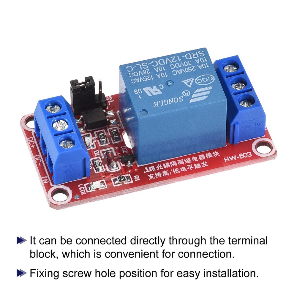 Relay Module 1 Channel 12V High Low Level Trigger Module Red Relay Module Board