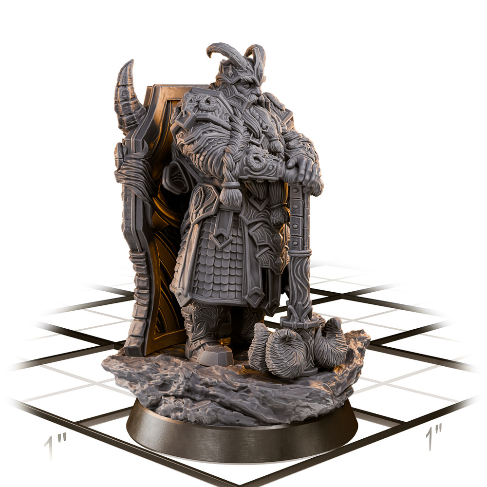 DnD Ancelor Dwarf Fighter Mini 32mm Scale