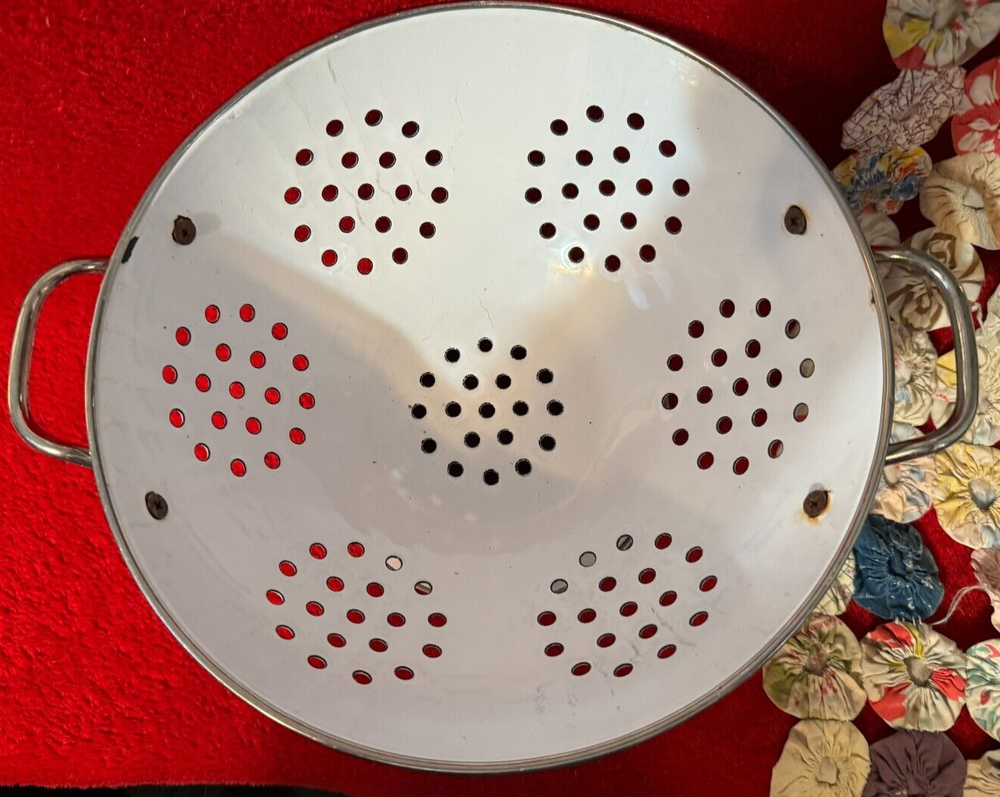 White Enamel Colander