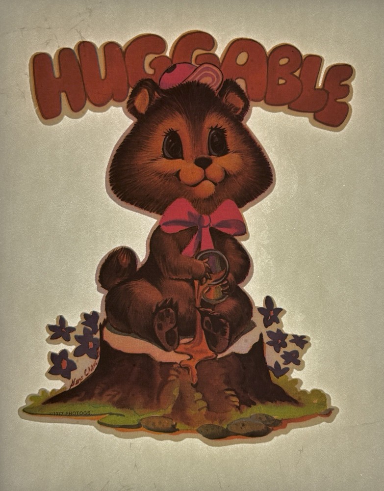 Original Vintage 1977 Huggable Bear Iron On Transfer