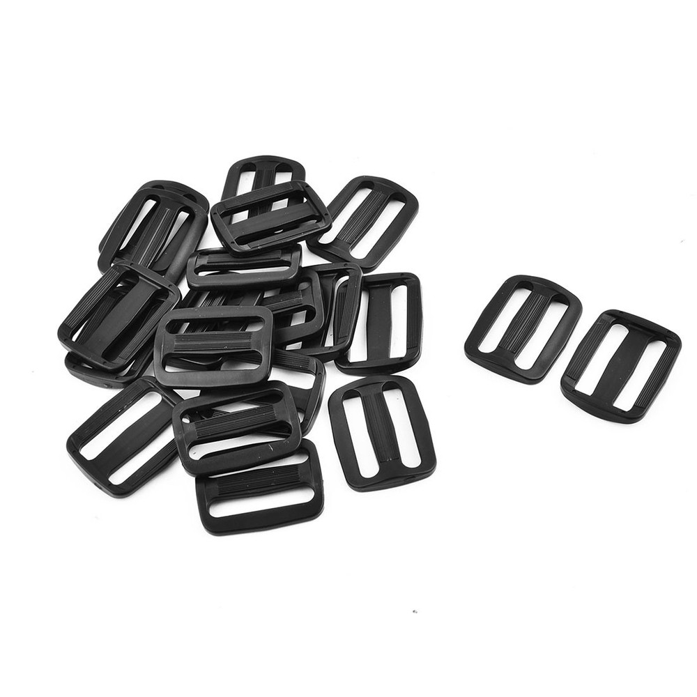 Plastic Adjustable Backpack Bag Belt   Glide Buckle 38mm Strap Width 20 Pcs