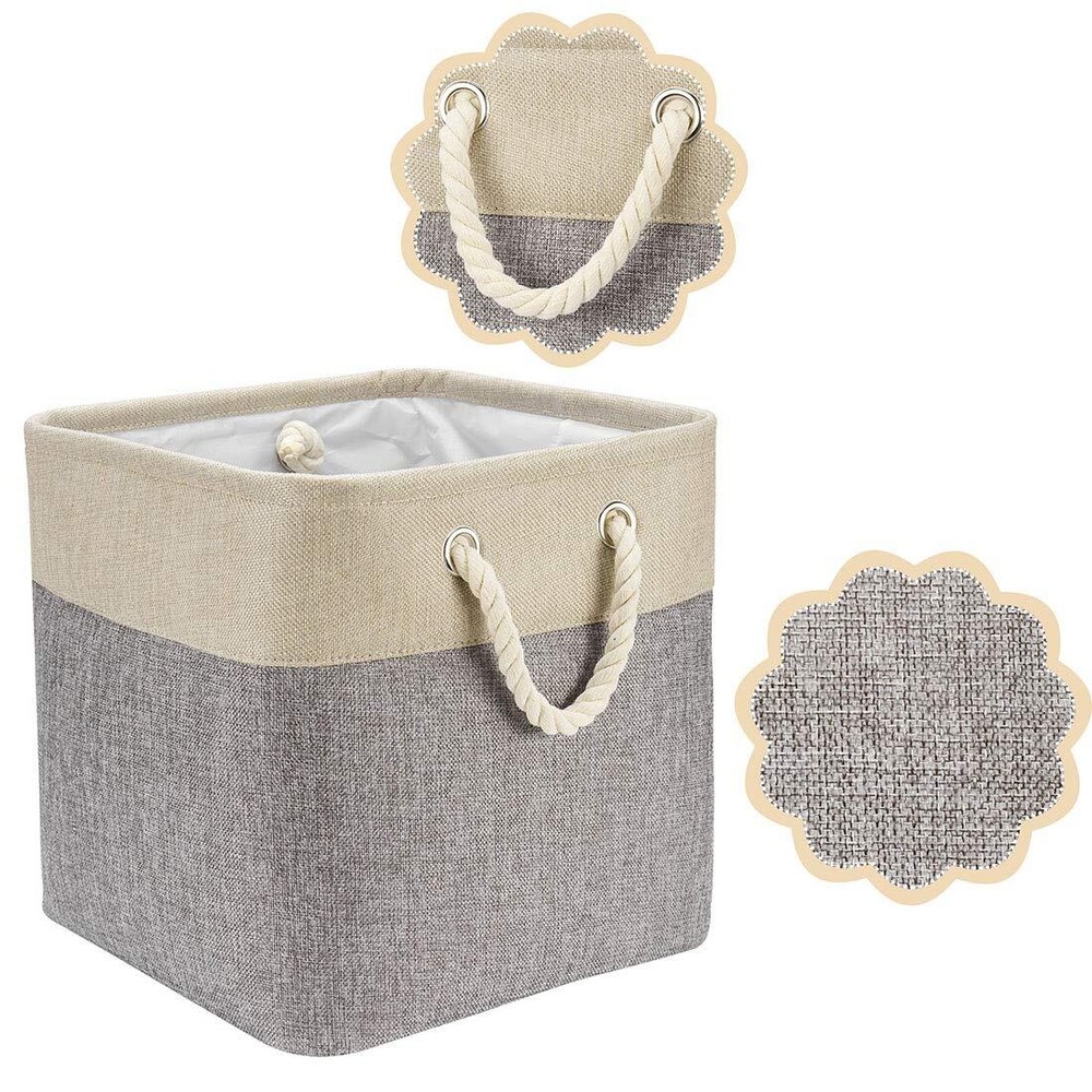 3pack Large Foldable Storage Binscollapsible Sturdy Cationic Fabric Organizing