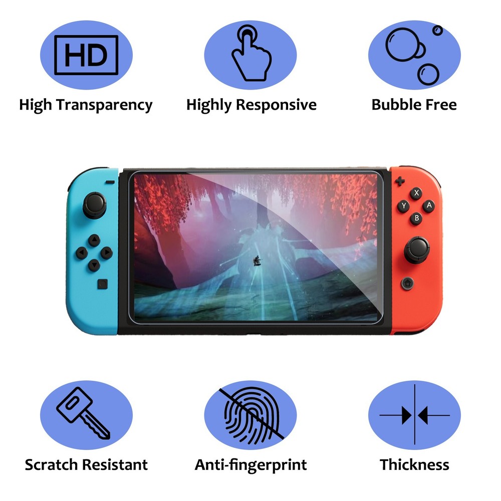 JOYHPAMTA Nintendo Switch Tempered Glass Screen Protector for Oled (3 Pack)