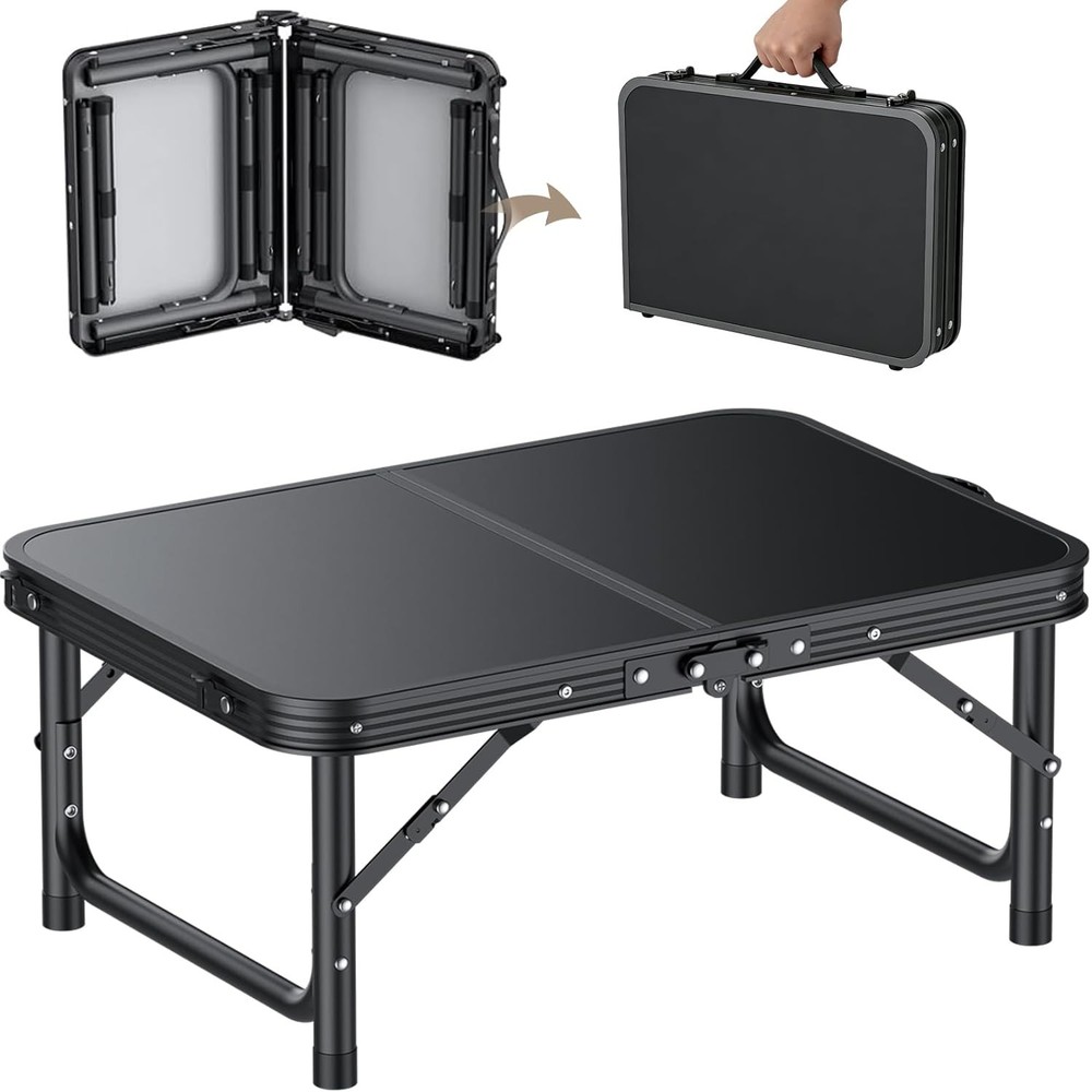 Foldable Lightweight Camping Table - Adjustable Heights 10/20/30 Inch