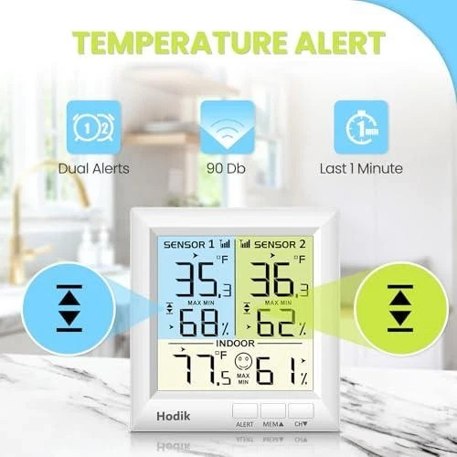 Hodik Digital Wireless Thermometer USB & Battery Powered HD2 New