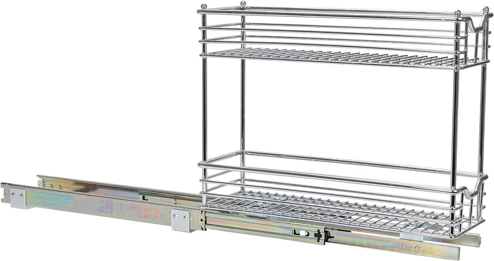Glidez Multipurpose Chrome-Plated Steel Pull-Out/Slide-Out Storage Organizer for