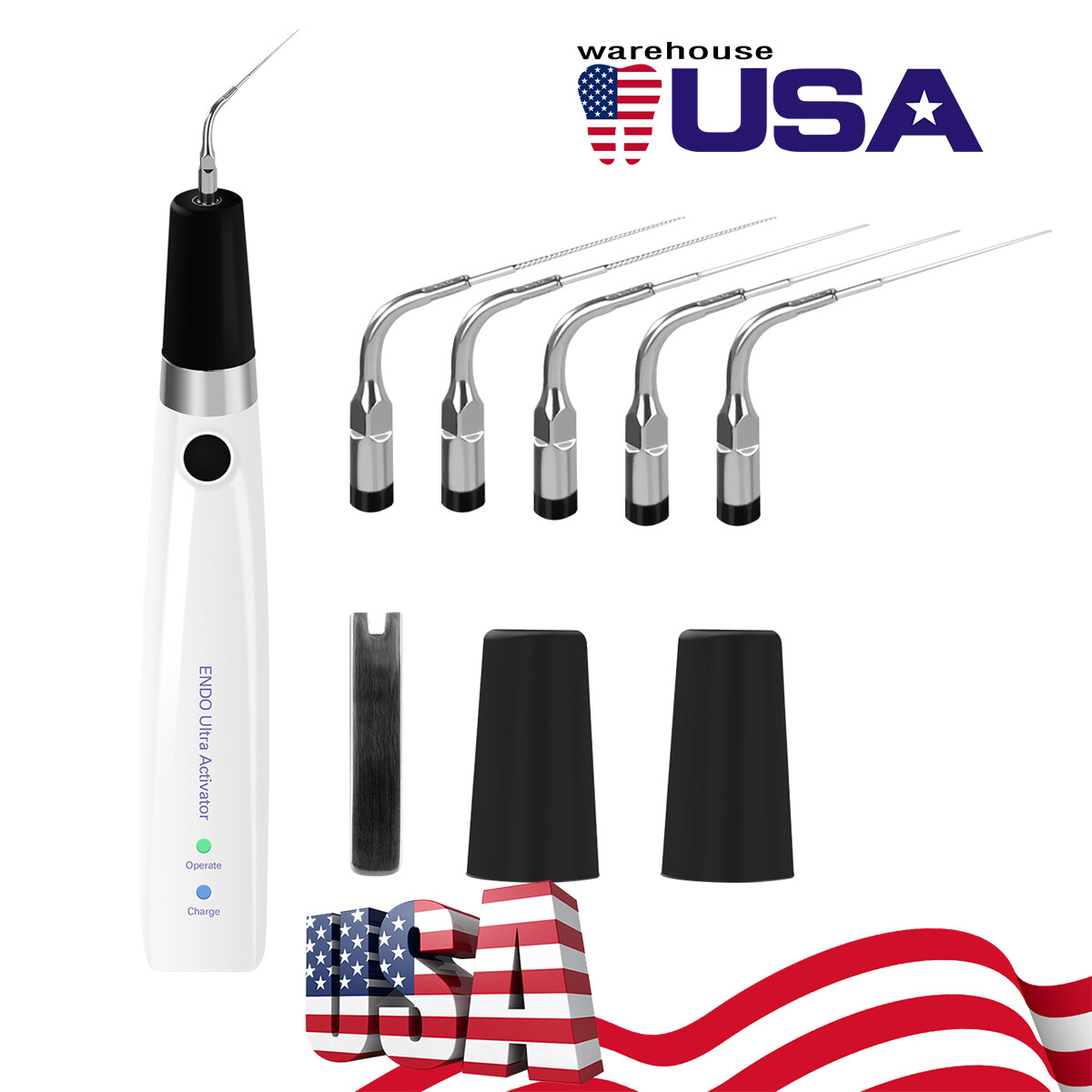 Dental Endo Ultra Activator Ultrasonic Irrigator Root Canal Handpiece 6 Tips