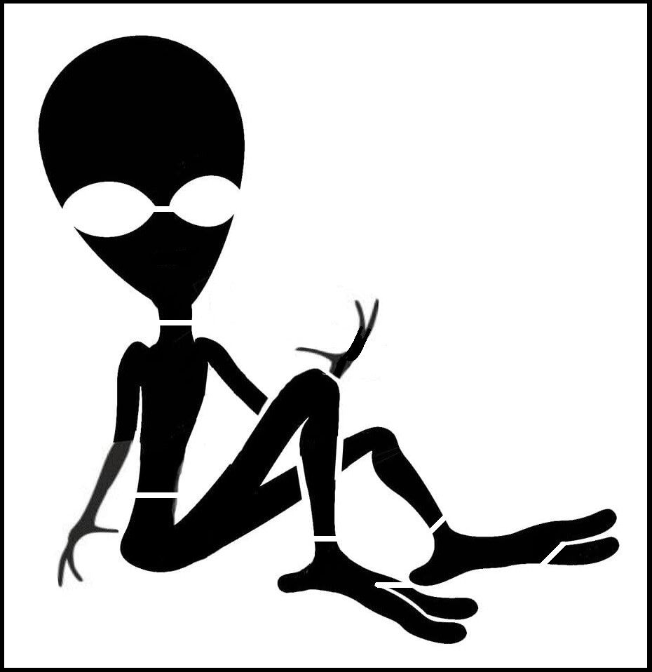 Plastic Stencil - Groovy Alien (MC512) (10" or 12")