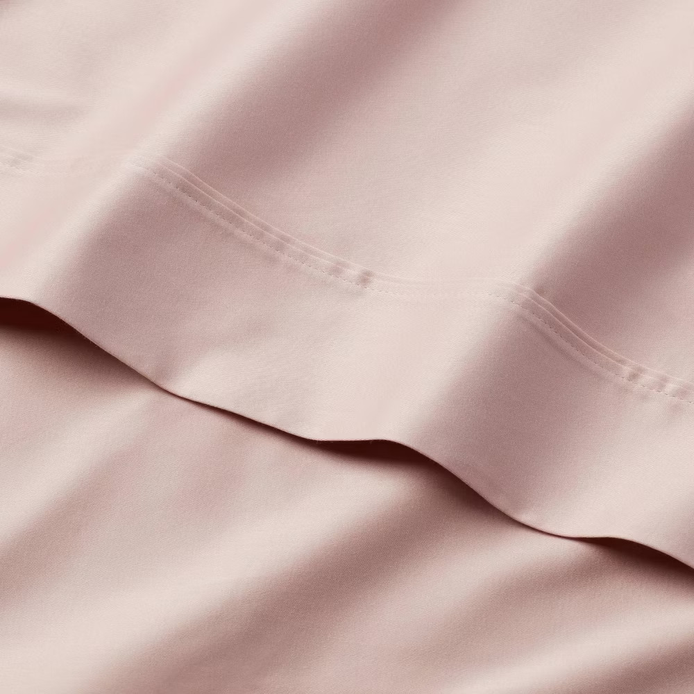 King Solid Performance 400 Thread Count Sheet Set Blush - Threshold: Cotton