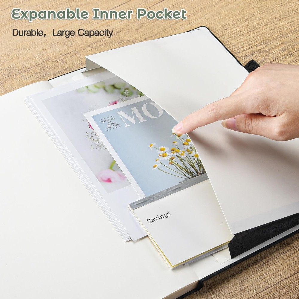5 Pack College Ruled Notebook, A4 Hardcover Leather Notebook for Work, Lined ...
