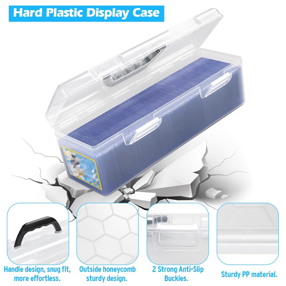 Toploader Storage Box for 200 Trading Cards, Plastic Playing Card Case