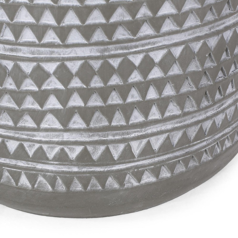 Boho Outdoor Lightweight Concrete Side Table - Cylindrical