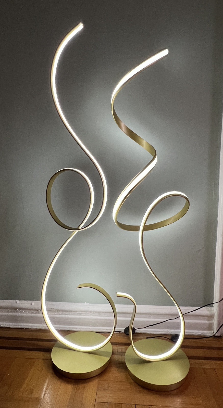 Possini Euro Avante 56 1/2" Modern Ribbon LED Floor Lamp with remote control