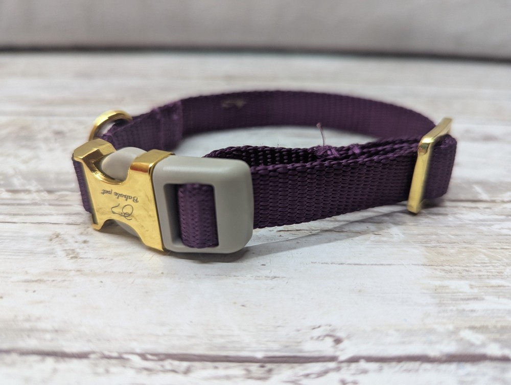 Nylon Dog Collar - Adjustable Deep Purple Soft Webbing Dog Collars for Small ...