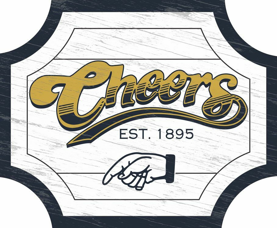 Cheers Double Sided Hanging Sign with Bracket