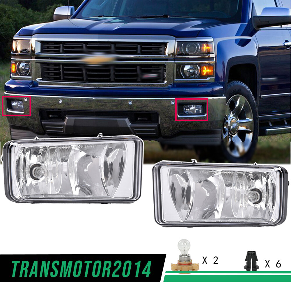 FIT FOR 07-15 CHEVY SILVERADO 1500 2500 3500 Front Bumper Fog Lights Lamps Pair