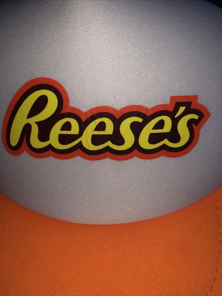 Reeses Peanut Butter Cups Strap-back Trucker Hat - Orange Mesh