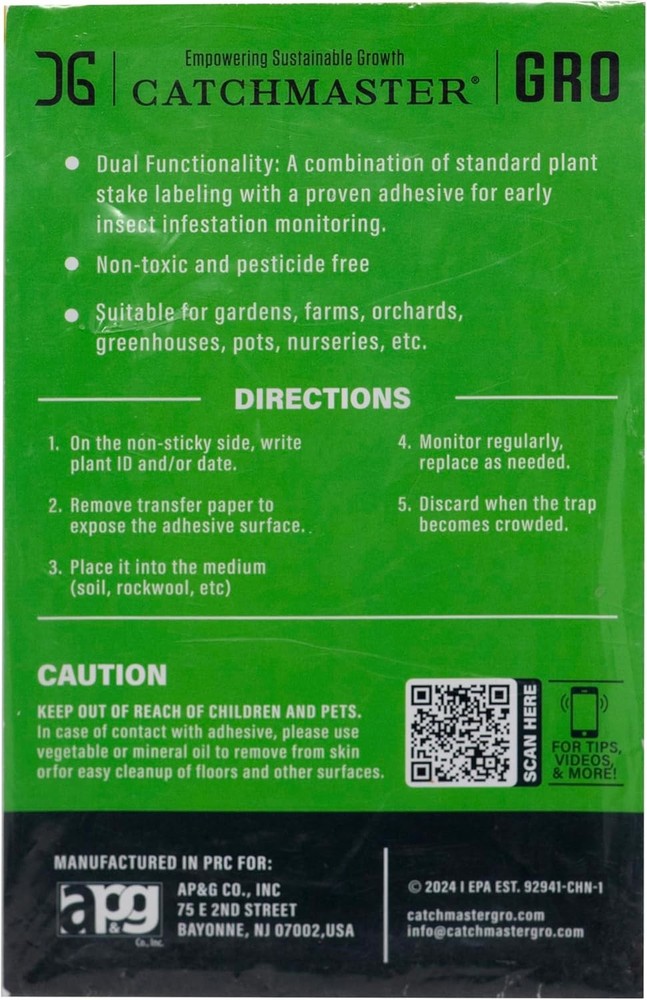 Catchmaster Dual Action Plant Labels Sticky Insect Trap