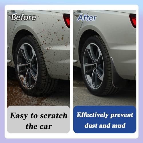 4PCS Car Mud Flaps, Black Mud Flaps Splash Guards, Front & Rear Side Mud