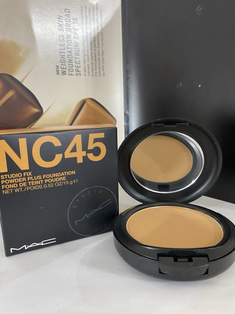 MAC Studio Fix Powder Plus Foundation, 0.52 OZ, Original / Old Formula ~ NC45