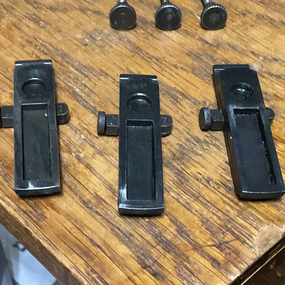 Remington 1903 sight base, leaf, slide, elevation, windage knobs marked R. 1 set