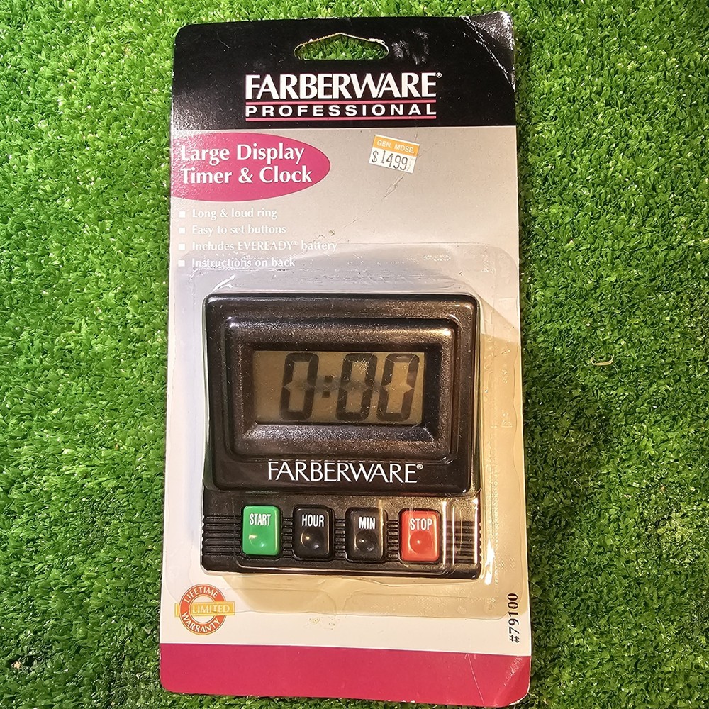 RARE - FARBERWARE KITCHEN MAGNETIC DIGITAL TIMER/CLOCK BATTERY OPERATED