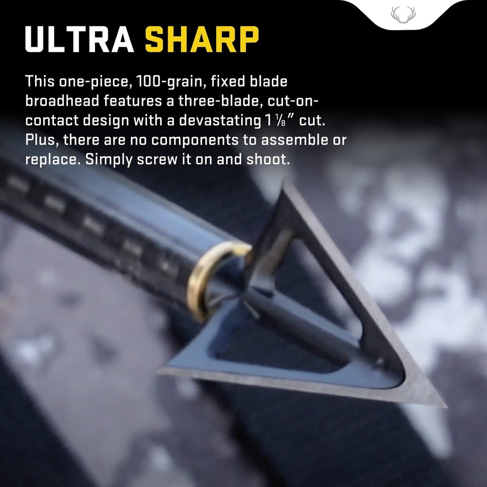 TenPoint EVO-X Montec Fixed Blade Broadhead 3-Pack 100-Grain Three-Blade Design