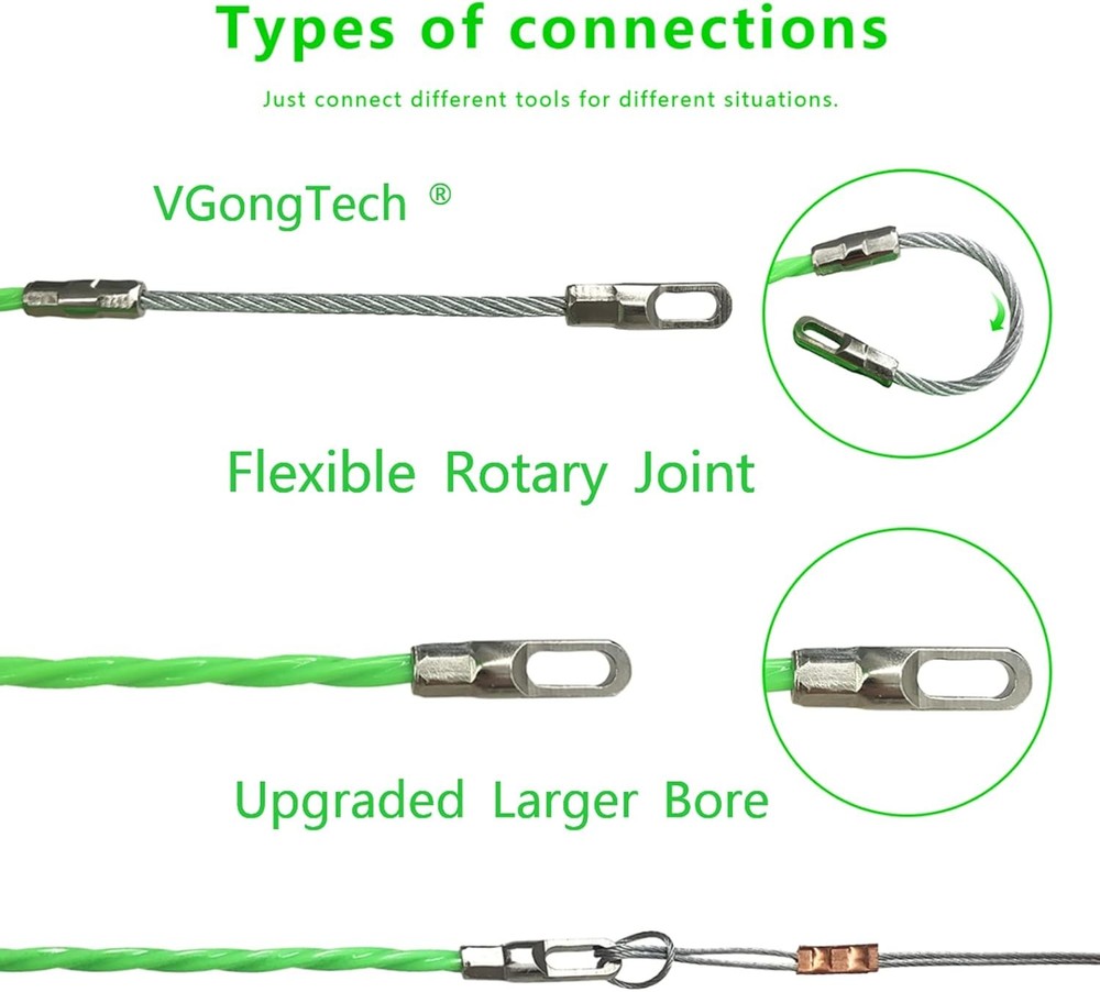 30M 100ft Fish Tape Cable Puller Kit Through Wall Wire Guide Device 4mm PET Elec