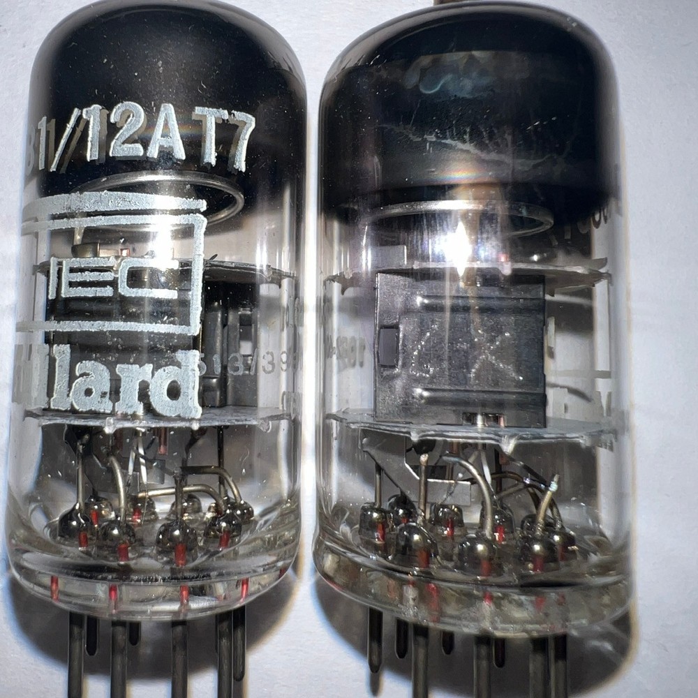 BRIMAR (MULLARD) BLACK PLATE 12AT7 ECC81 MATCHED PAIR TUBES NOS