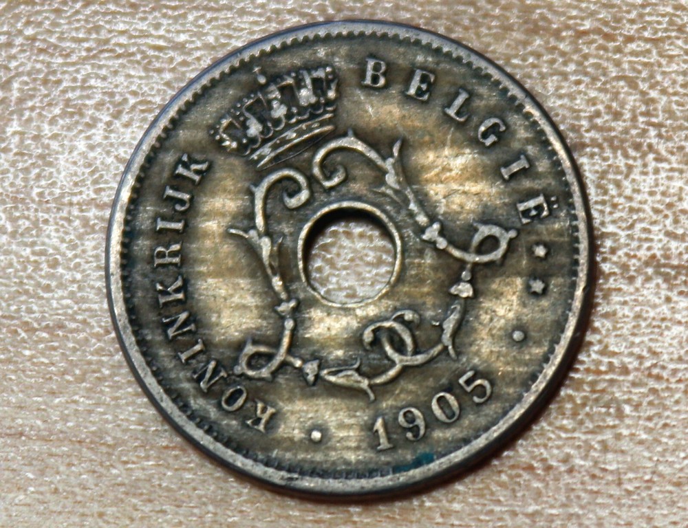 1905 Belgium 5 Centimes Dutch text