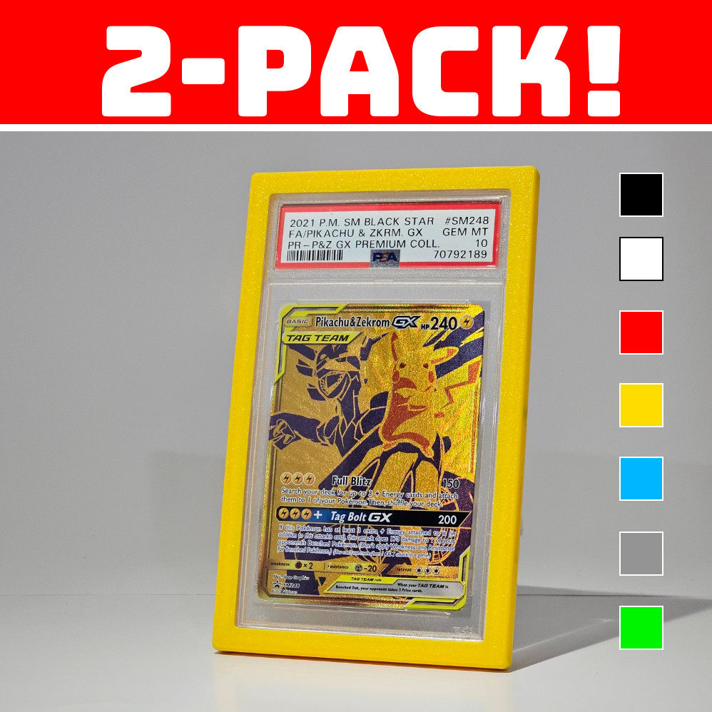 2pk PSA Graded Card Slab Magnetic Bumper Protector Hard Shell - Multiple Colors