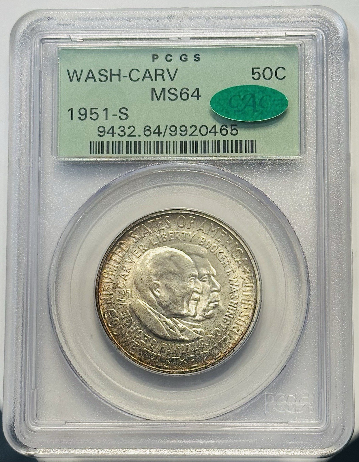 1951-S Washington Carver Commemorative Half Dollar 50C PCGS MS65 OGH