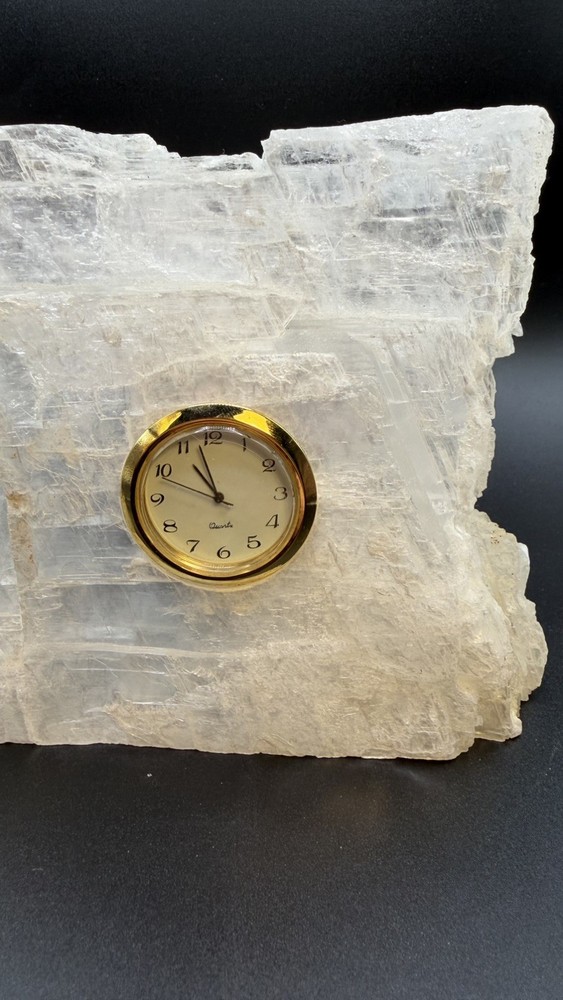 Beautiful Selenite Mineral Clock