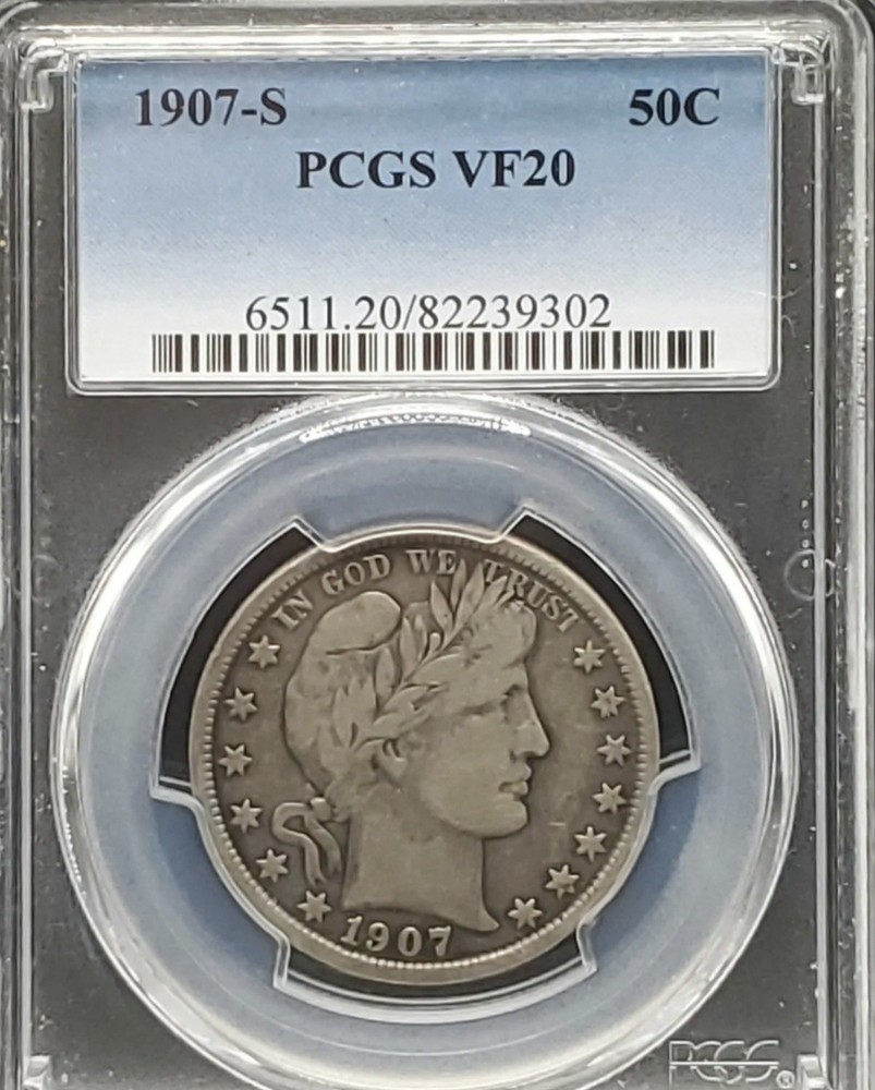 1907-S Barber Half  PCGS VF-20