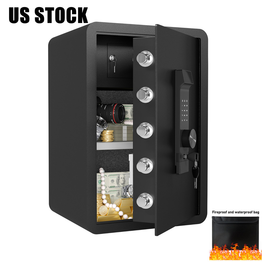 3.42 Cu Ft Large Fireproof Safe, Electronic Lock & Waterproof Bag, Inner Cabinet