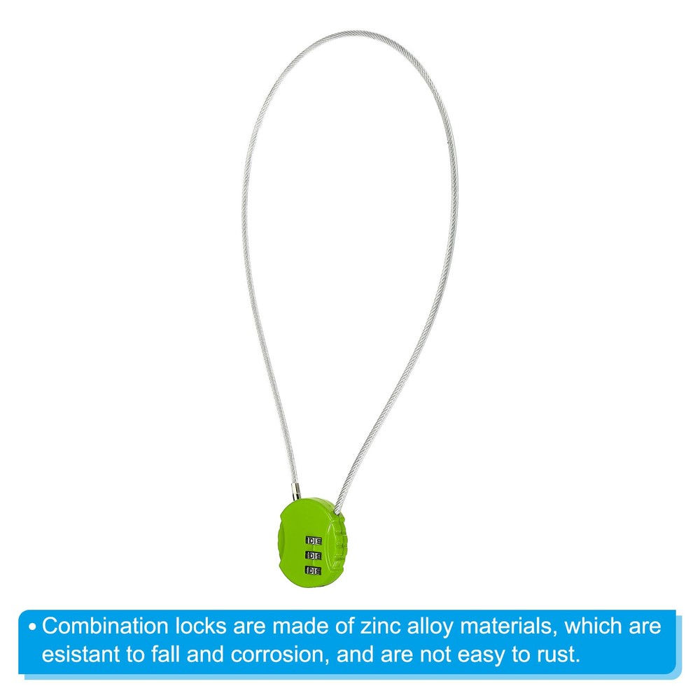 Small Combination Block 19.6", 2pcs 3 Digit Luggage Lock, Green