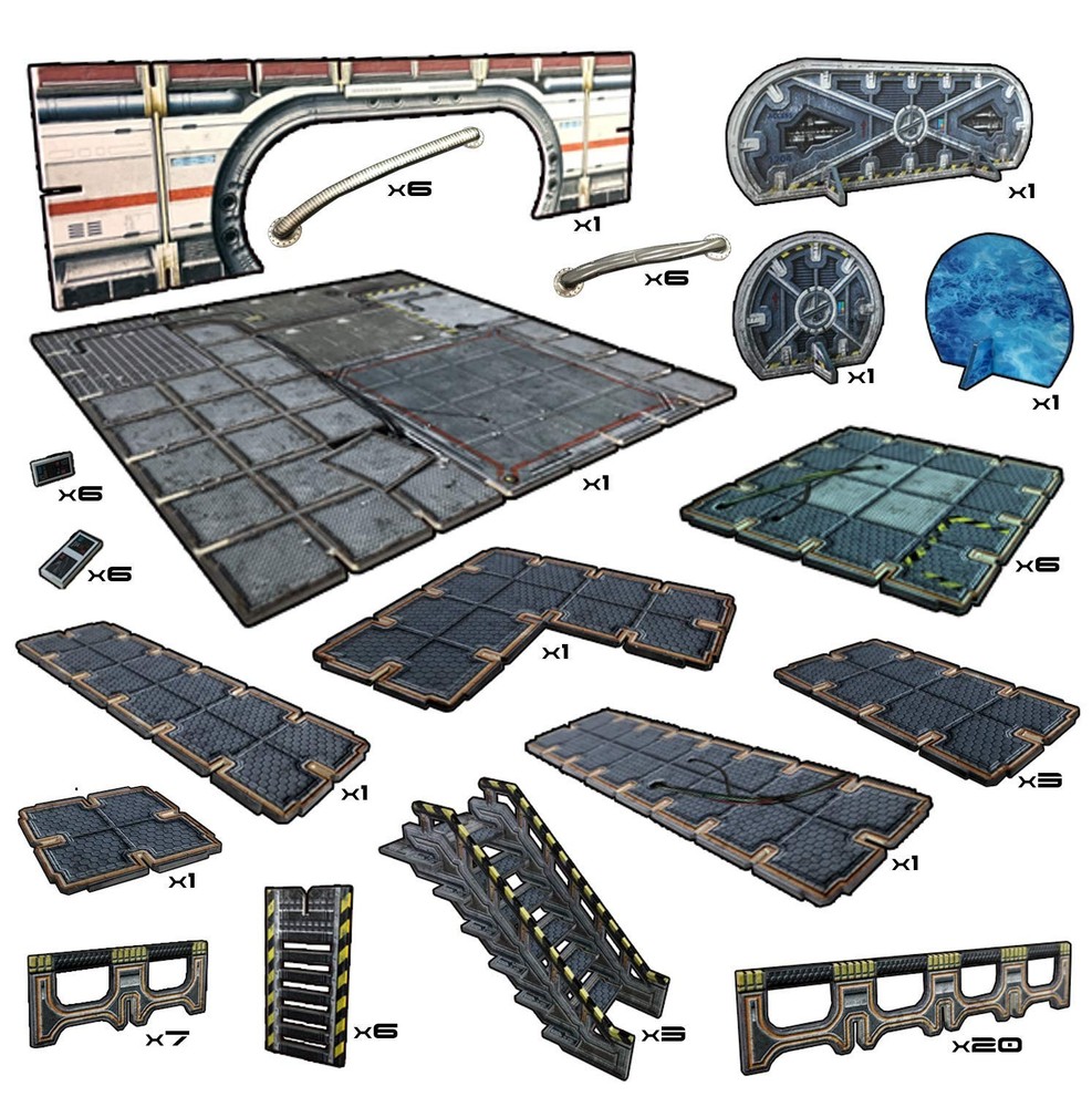 Galactic Core Tabletop Game Terrain Set for Sci-Fi and Warhammer 40K Games