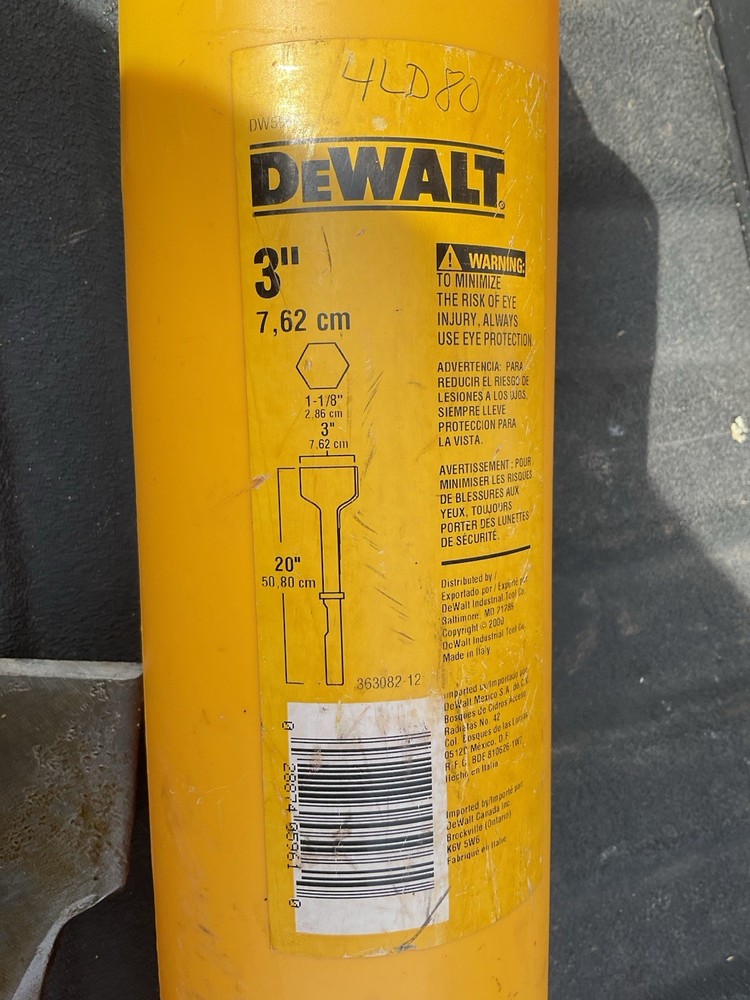 Dewalt 4LD80 Breaker & Demolition Chisel 3” Preowned