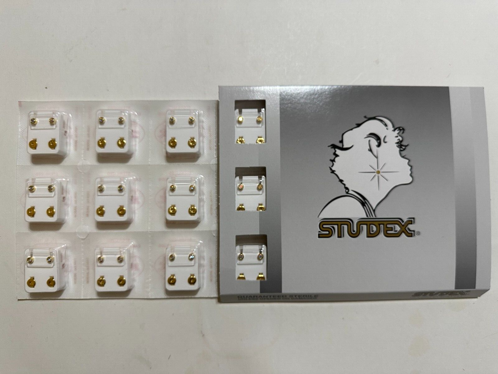 Studex Ear Piercing Gold Plated Regular AB Birthstone 4MM 12 Pairs R215Y