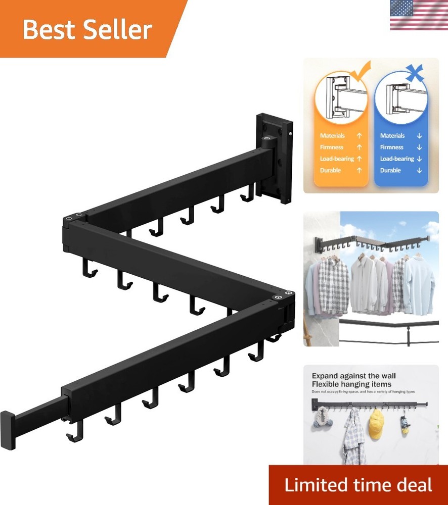 Collapsible Wall-Mounted Drying Rack - Space Saving Aluminum Laundry Solution