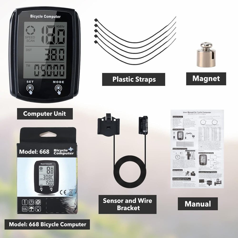 LCD Digital Bicycle Computer Bike Backlight Speedometer Odometer Waterproof