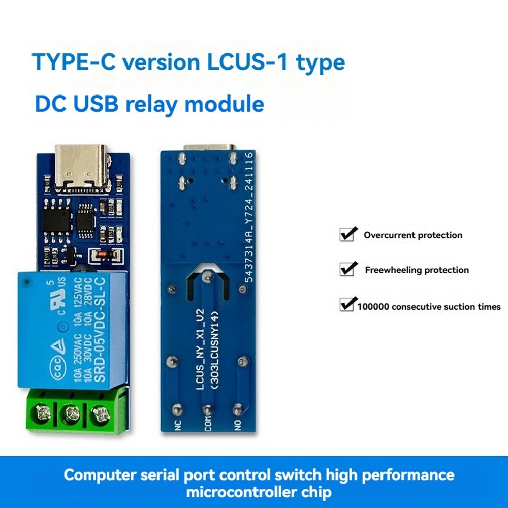 DC USB Relay Module TYPE-C Interface with Overcurrent Protection Support Co3246