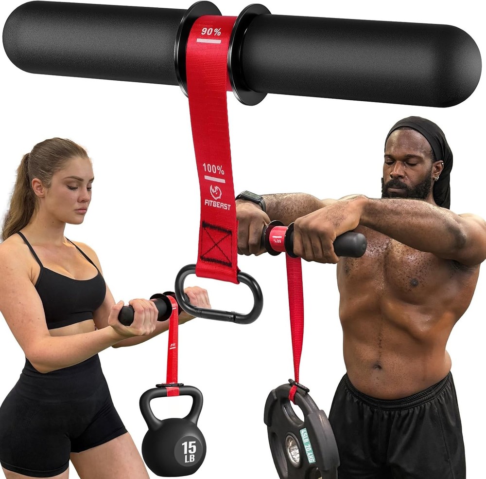 Forearm strength trainer and forearm exerciser, wrist roller with thickened