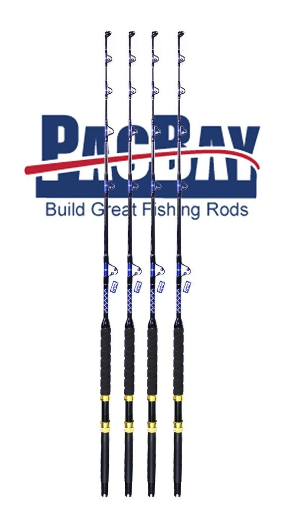 Xcaliber Marine Set (4) Tournament Series 50-80lb Trolling Rod Blue and Silver
