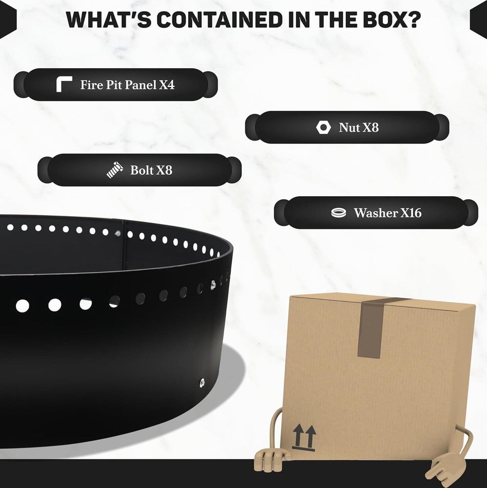 FEBTECH 48" Smokeless Fire Ring for Outdoor Fire Pits