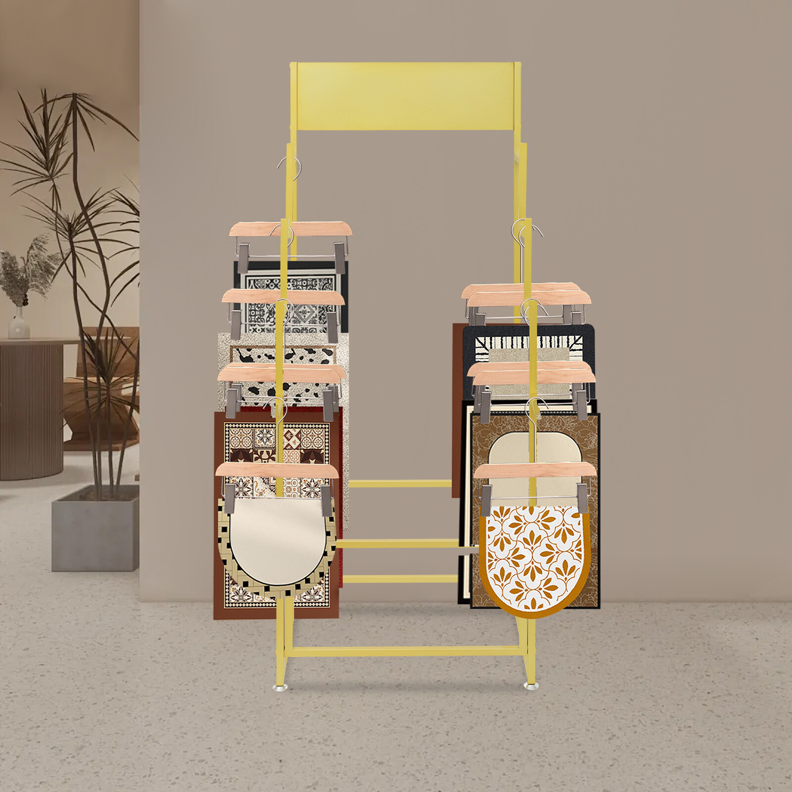 Carpet Display Rack Floor Standing Carpet Display Stand Commercial Organizer New