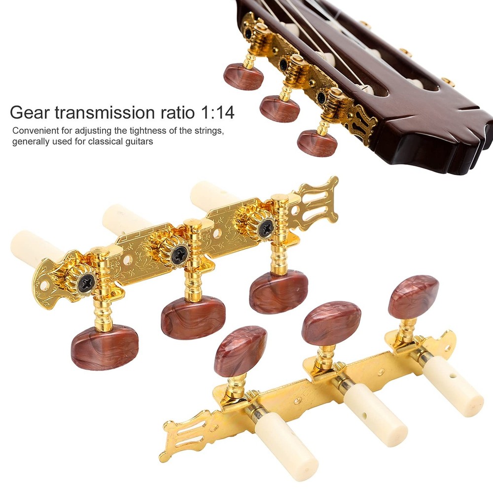 Classical Guitar Tuning Pegs, 2 Pack Adjustable String Tuners
