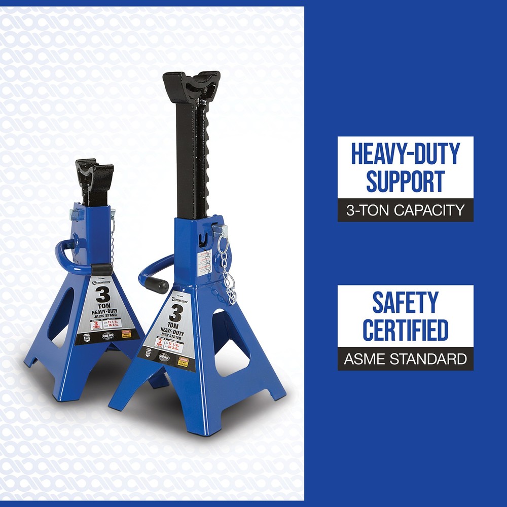 Strongway Double-Locking 3-Ton Jack Stands, 6000-Lb. Capacity, Pair
