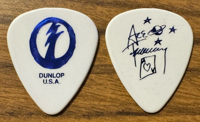 ACE FREHLEY = Purple Foil on White "His" 2023 Signature Tour guitar pick