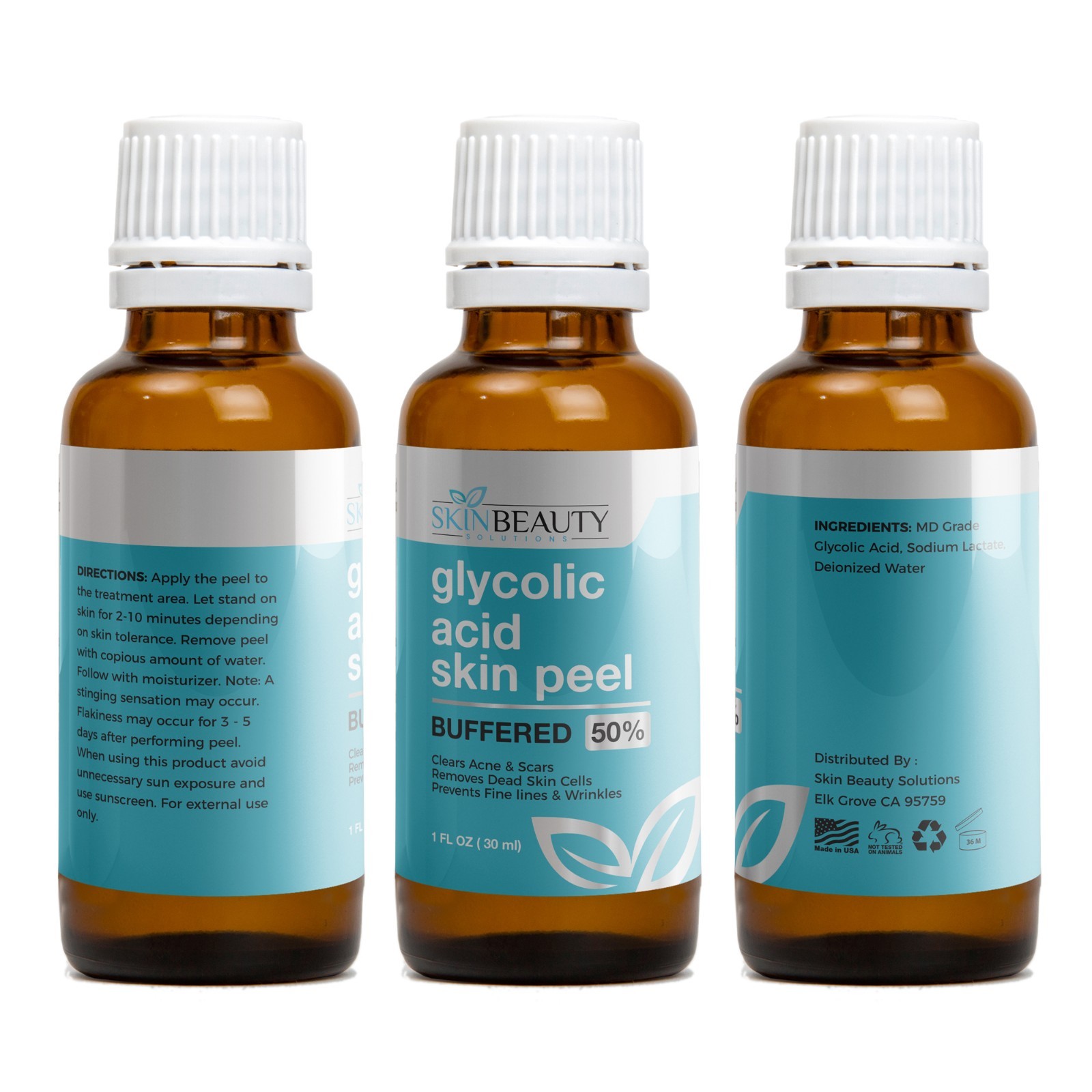 GLYCOLIC ACID BUFFERED Skin Face Chemical Peel - 35% 50% 70% Acne Wrinkles Pores